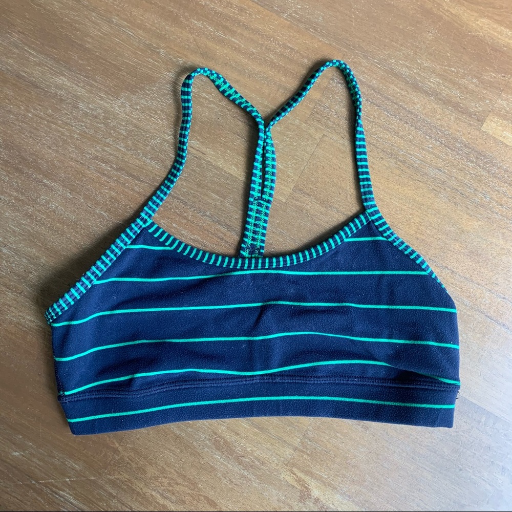 LULULEMON Y Power blue and green sports bra